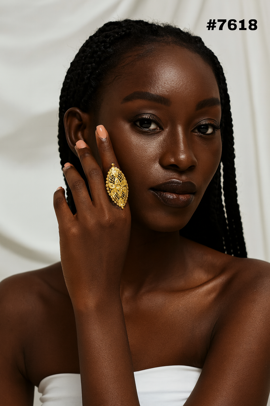 Gold Plated Finger Ring 1 Gram Gold Plated Jewellery PMJ Model No: 7618