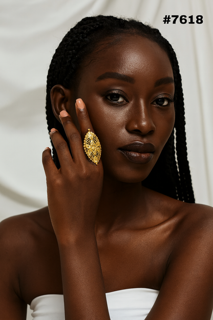 Gold Plated Finger Ring 1 Gram Gold Plated Jewellery PMJ Model No: 7618
