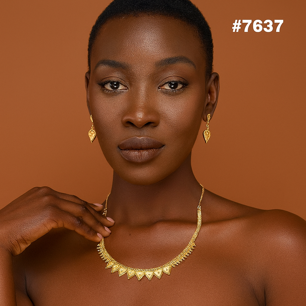 Gold Plated Short Necklace 1 Gram Gold Plated Jewellery PMJ Model No : 7637