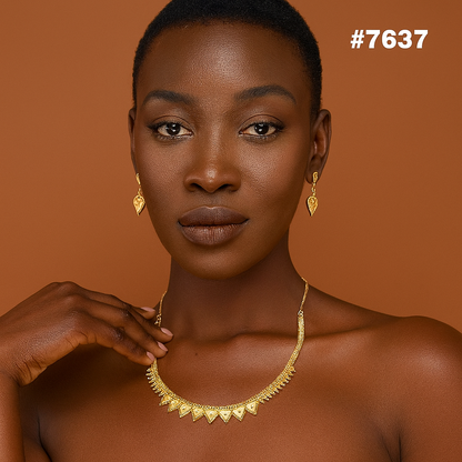 Gold Plated Short Necklace 1 Gram Gold Plated Jewellery PMJ Model No : 7637
