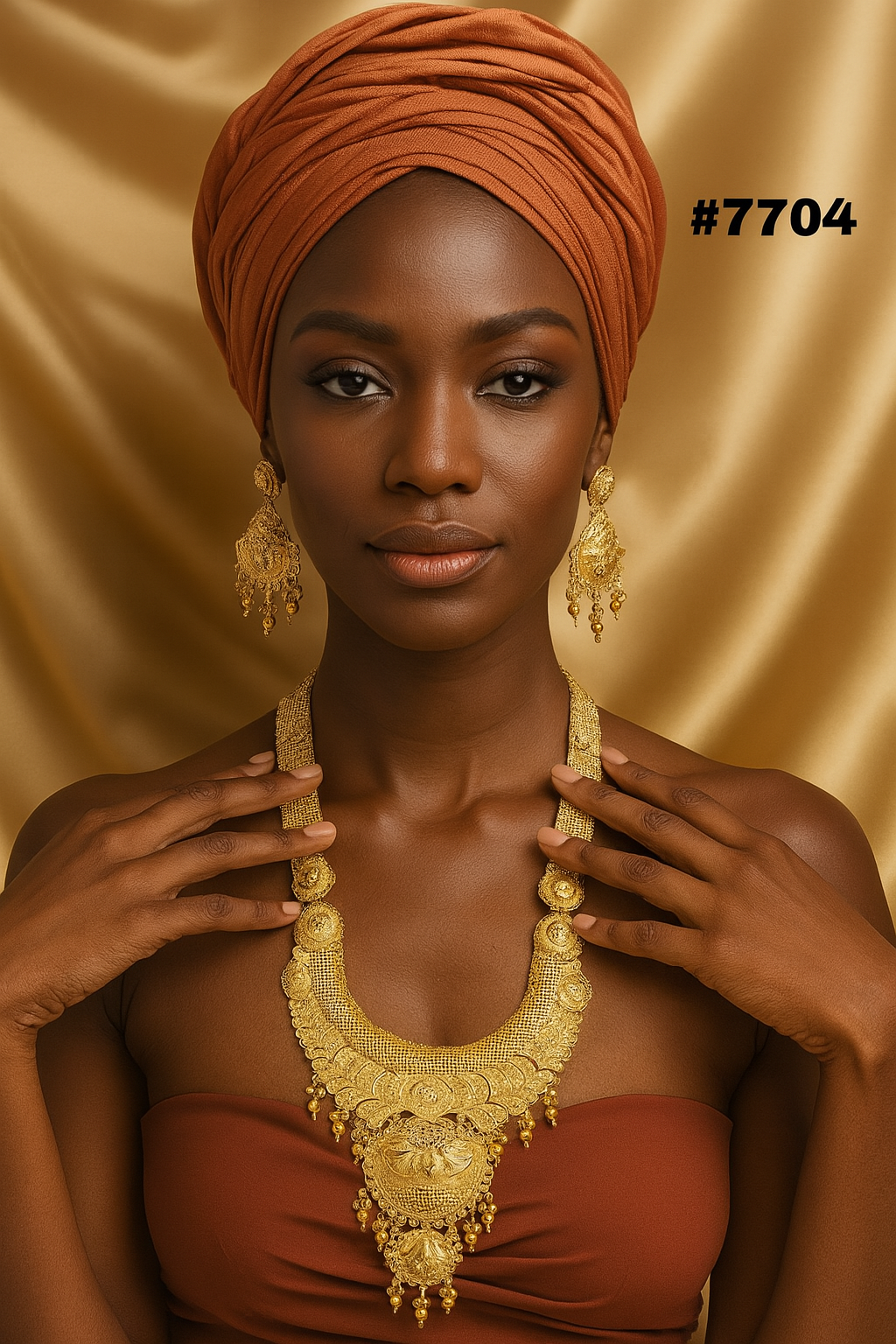 Exclusive Gold Plated Long Necklaces Set, PMJ Model No: 7704