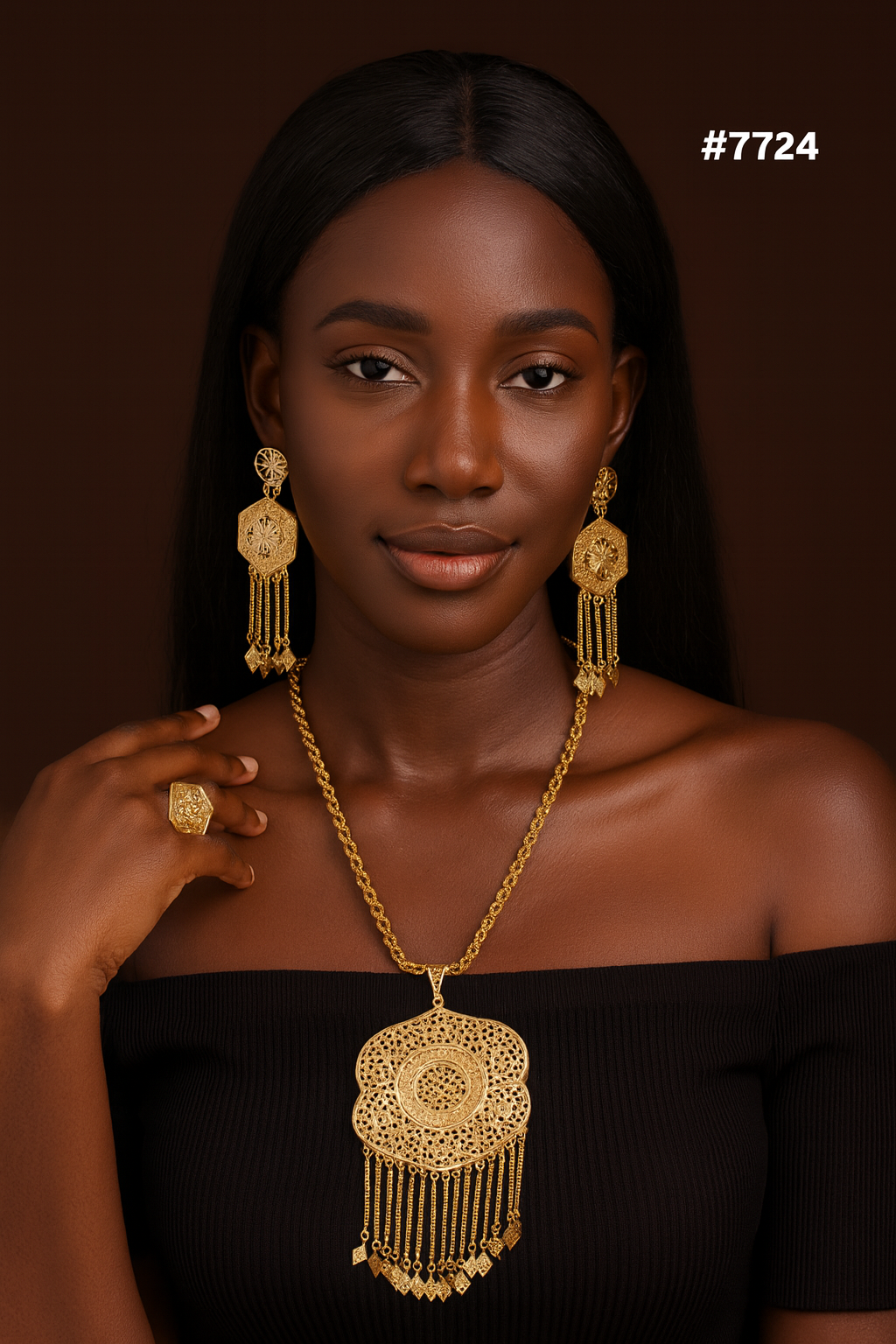 Gold Plated LONG Pendant NECKLACE 1 Gram Gold Plated Jewellery PMJ Model No : 7724