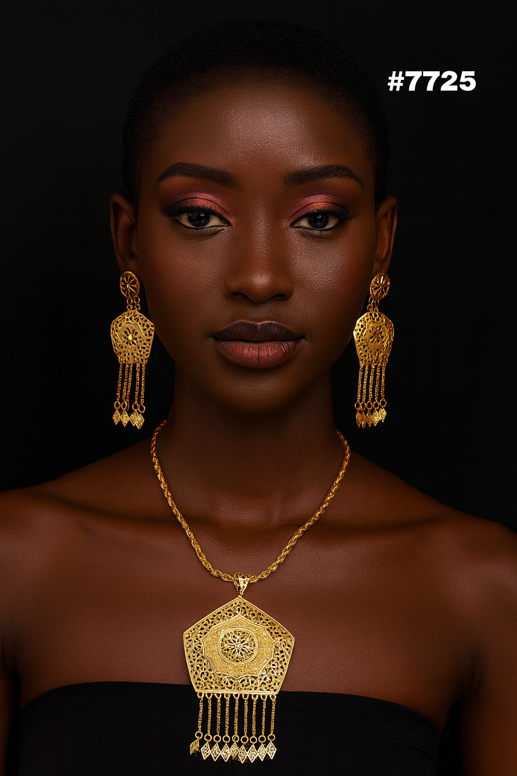 Gold Plated LONG Pendant NECKLACE 1 Gram Gold Plated Jewellery PMJ Model No : 7725