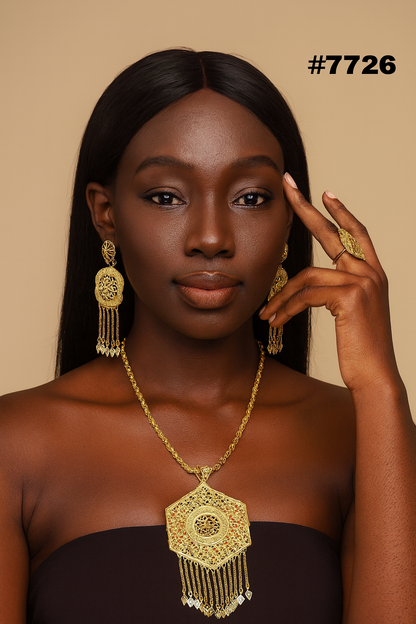 Gold Plated LONG Pendant NECKLACE 1 Gram Gold Plated Jewellery PMJ Model No : 7726