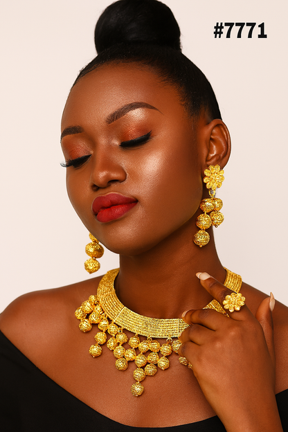 Gold Plated Short Necklace Set, PMJ Model No: 7771