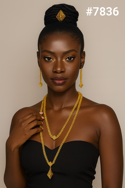 Gold Plated LONG NECKLACE 5 Gram Gold Plated Jewellery PMJ Model No : 7836