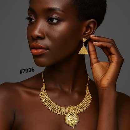 Gold Plated Short Necklace 5 Gram Gold Plated Jewellery PMJ Model No : 7936
