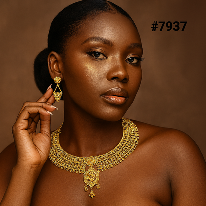 Gold Plated Short Necklace 5 Gram Gold Plated Jewellery PMJ Model No : 7937