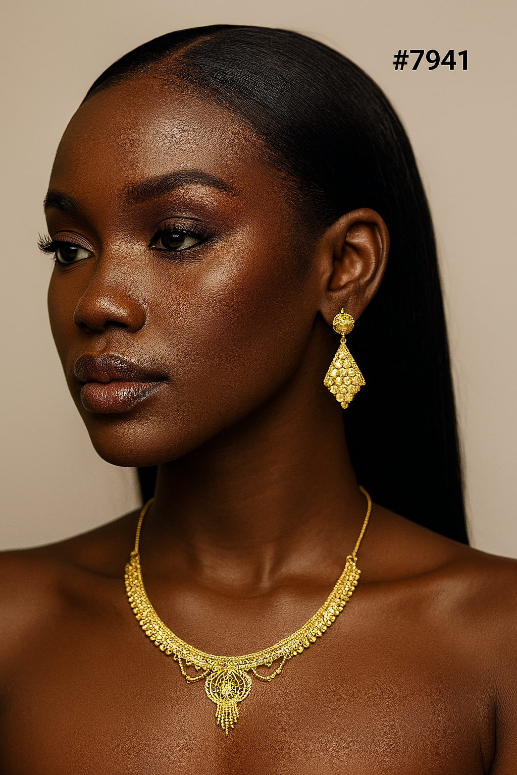 Gold Plated Short Necklace 5 Gram Gold Plated Jewellery PMJ Model No : 7941