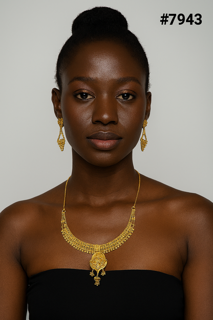 Gold Plated Short Necklace 5 Gram Gold Plated Jewellery PMJ Model No : 7943