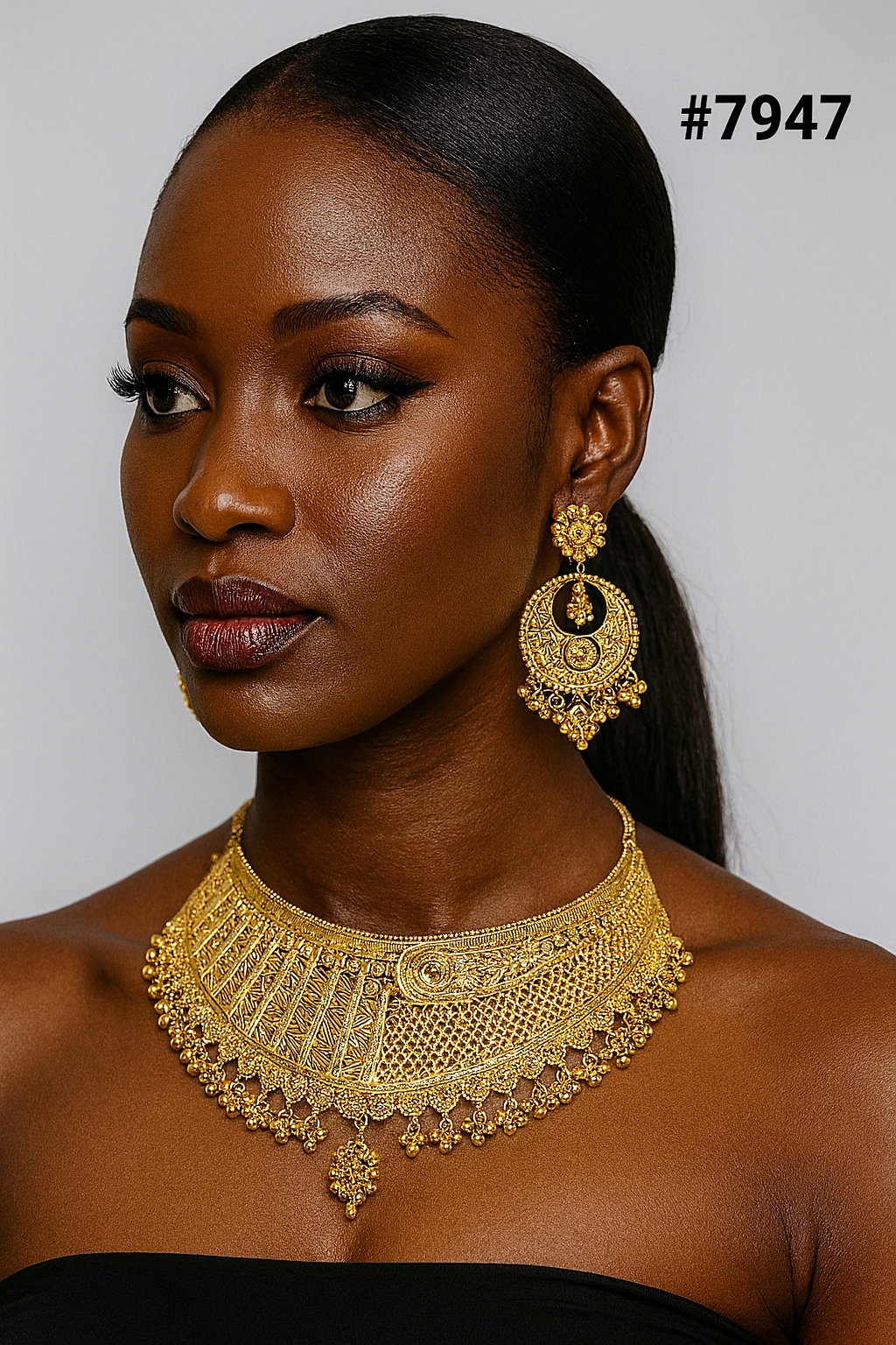 Gold Plated Short NECKLACE 5 Gram Gold Plated Jewellery PMJ Model No : 7947