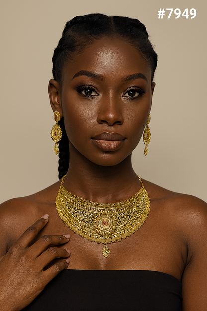 Gold Plated LONG NECKLACE 5 Gram Gold Plated Jewellery PMJ Model No : 7949