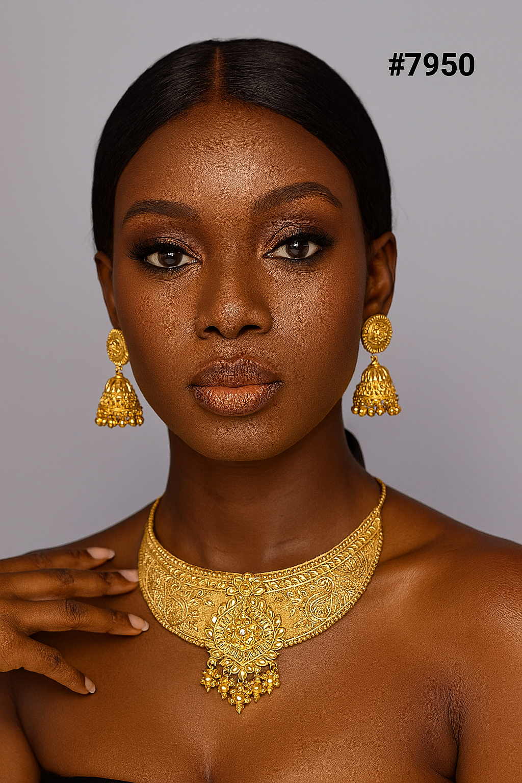 Gold Plated LONG NECKLACE 5 Gram Gold Plated Jewellery PMJ Model No : 7950