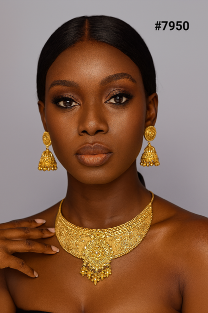 Gold Plated LONG NECKLACE 5 Gram Gold Plated Jewellery PMJ Model No : 7950