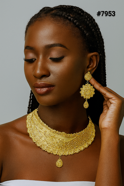 Gold Plated LONG NECKLACE 5 Gram Gold Plated Jewellery PMJ Model No : 7953
