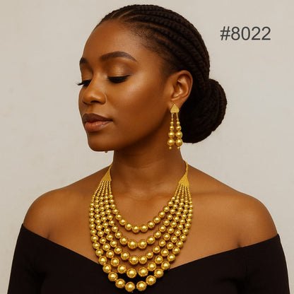 Gold Plated Long NECKLACE 5 Gram Gold Plated Jewellery PMJ Model No : 8022
