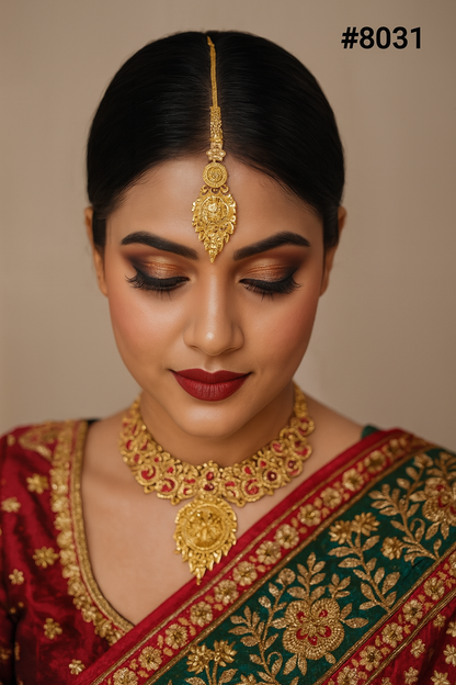 Gold Plated Maang Tika 5 Gram Gold Plated Jewellery PMJ Model No : 8031