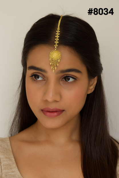 Gold Plated Maang Tika 5 Gram Gold Plated Jewellery PMJ Model No : 8034