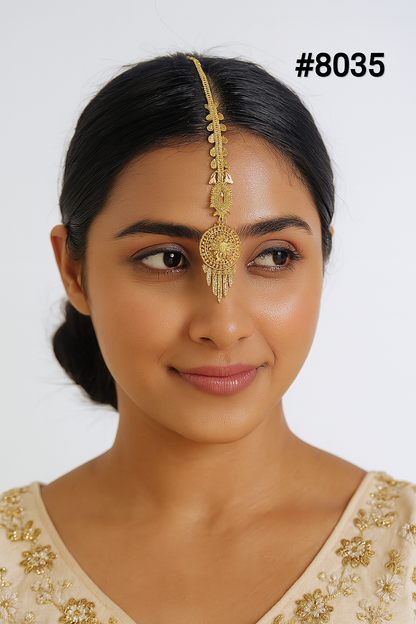 Gold Plated Maang Tika 5 Gram Gold Plated Jewellery PMJ Model No : 8035