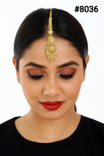 Gold Plated Maang Tika 5 Gram Gold Plated Jewellery PMJ Model No : 8036