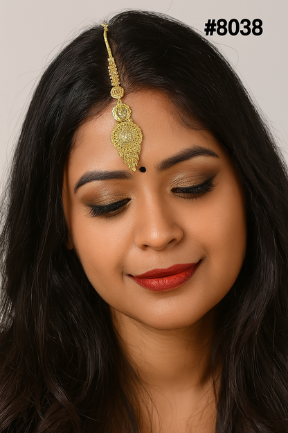 Gold Plated Maang Tika 5 Gram Gold Plated Jewellery PMJ Model No : 8038