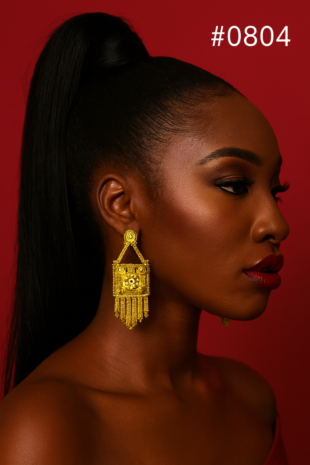 PMJ Indian Real Gold Plated Beautiful Drop Earrings Cate Blanchett Hollywood Style Jewelry Sale MODEL : 804