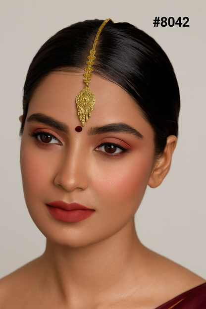 Gold Plated Maang Tika 5 Gram Gold Plated Jewellery PMJ Model No : 8042
