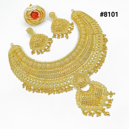 Gold Plated Short NECKLACE 5 Gram Gold Plated Jewellery PMJ Model No : 8101