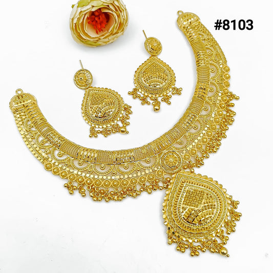 Gold Plated Short NECKLACE 5 Gram Gold Plated Jewellery PMJ Model No : 8103