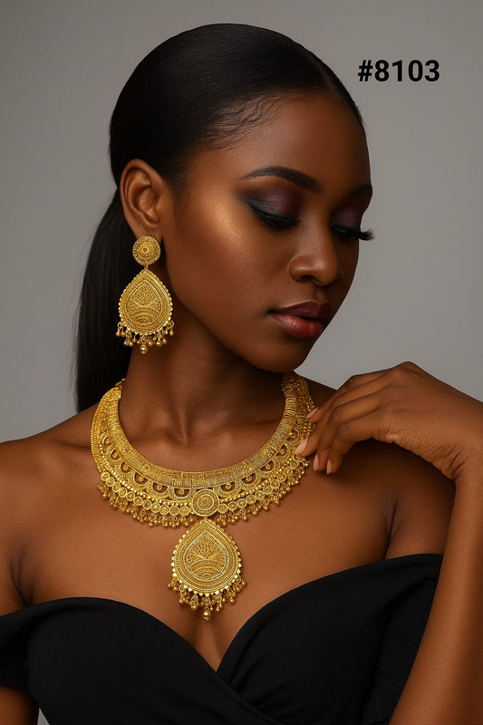 Gold Plated Short NECKLACE 5 Gram Gold Plated Jewellery PMJ Model No : 8103