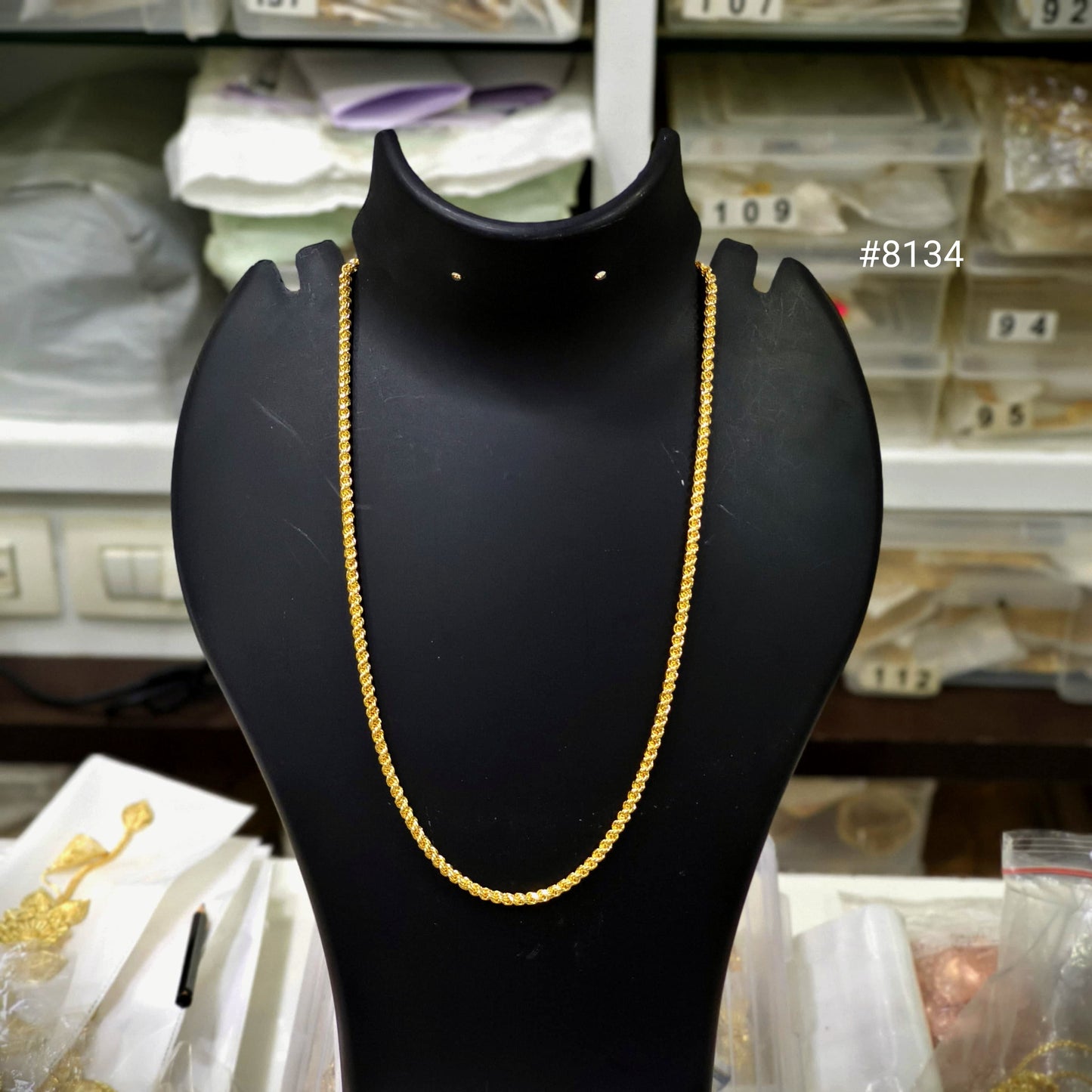 Gold Plated Chain,1 Gram Gold Plated Jewellery PMJ Model No : 8134