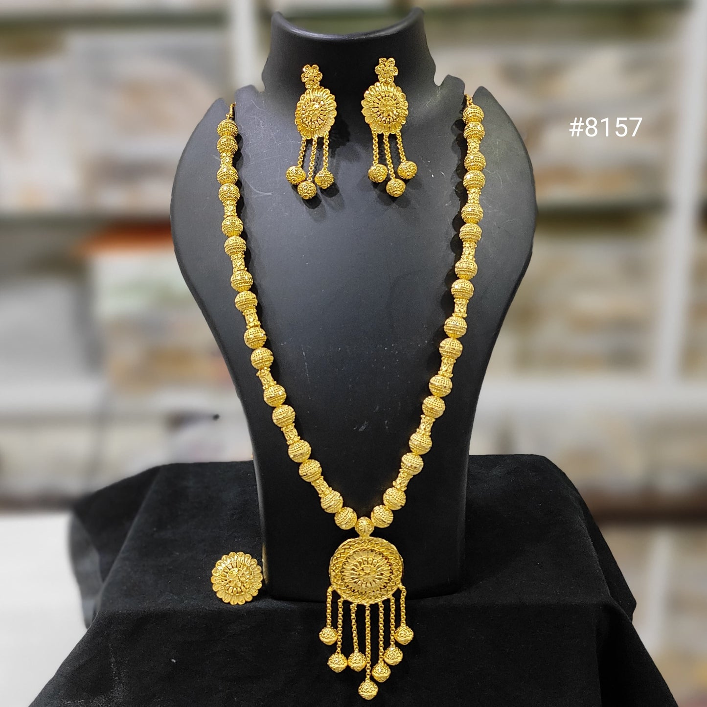 Gold Plated LONG NECKLACE 5 Gram Gold Plated Jewellery PMJ Model No : 8157