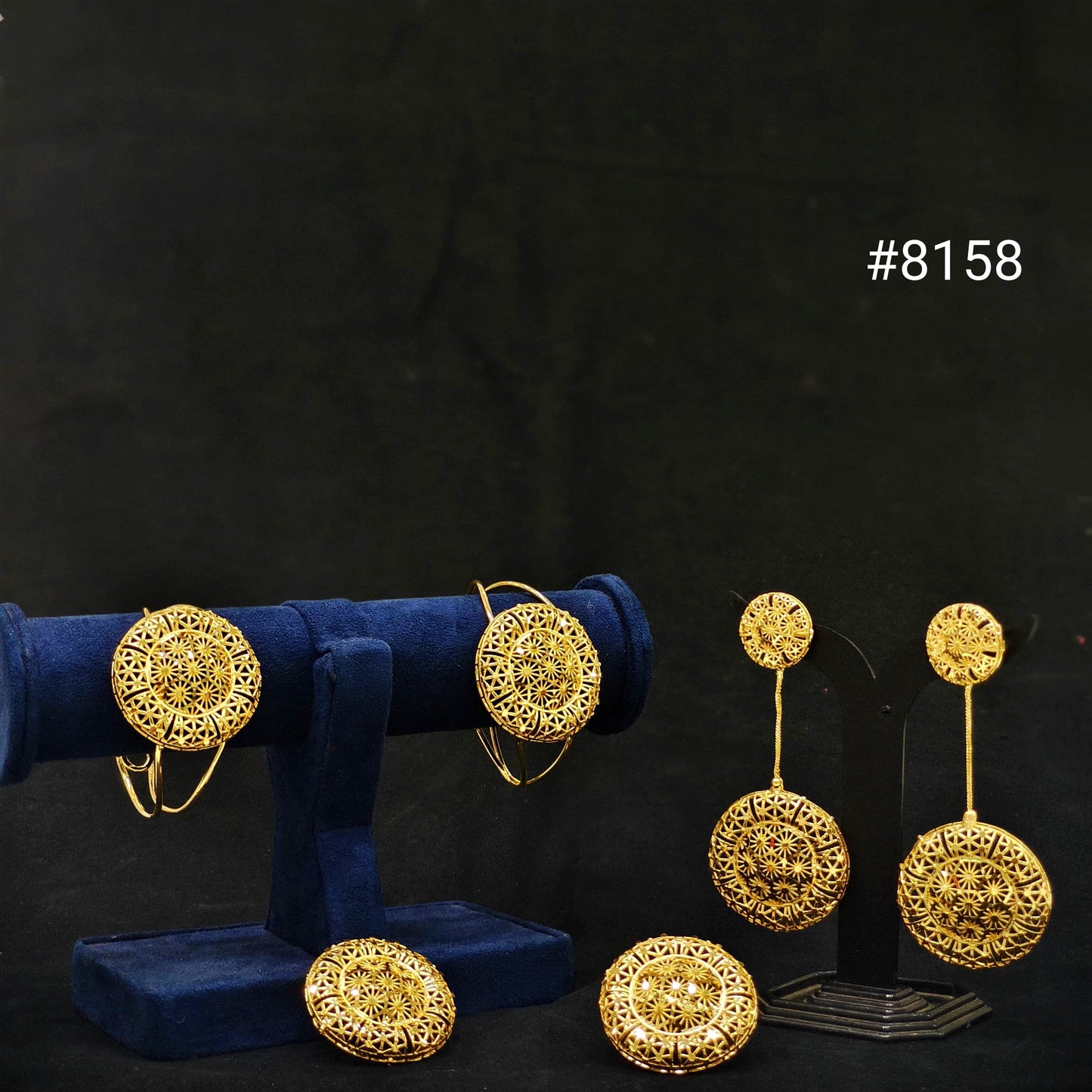 Exquisite Bracelet Set, Statement Earrings & Finger Rings Combo set PMJ model no : 8158