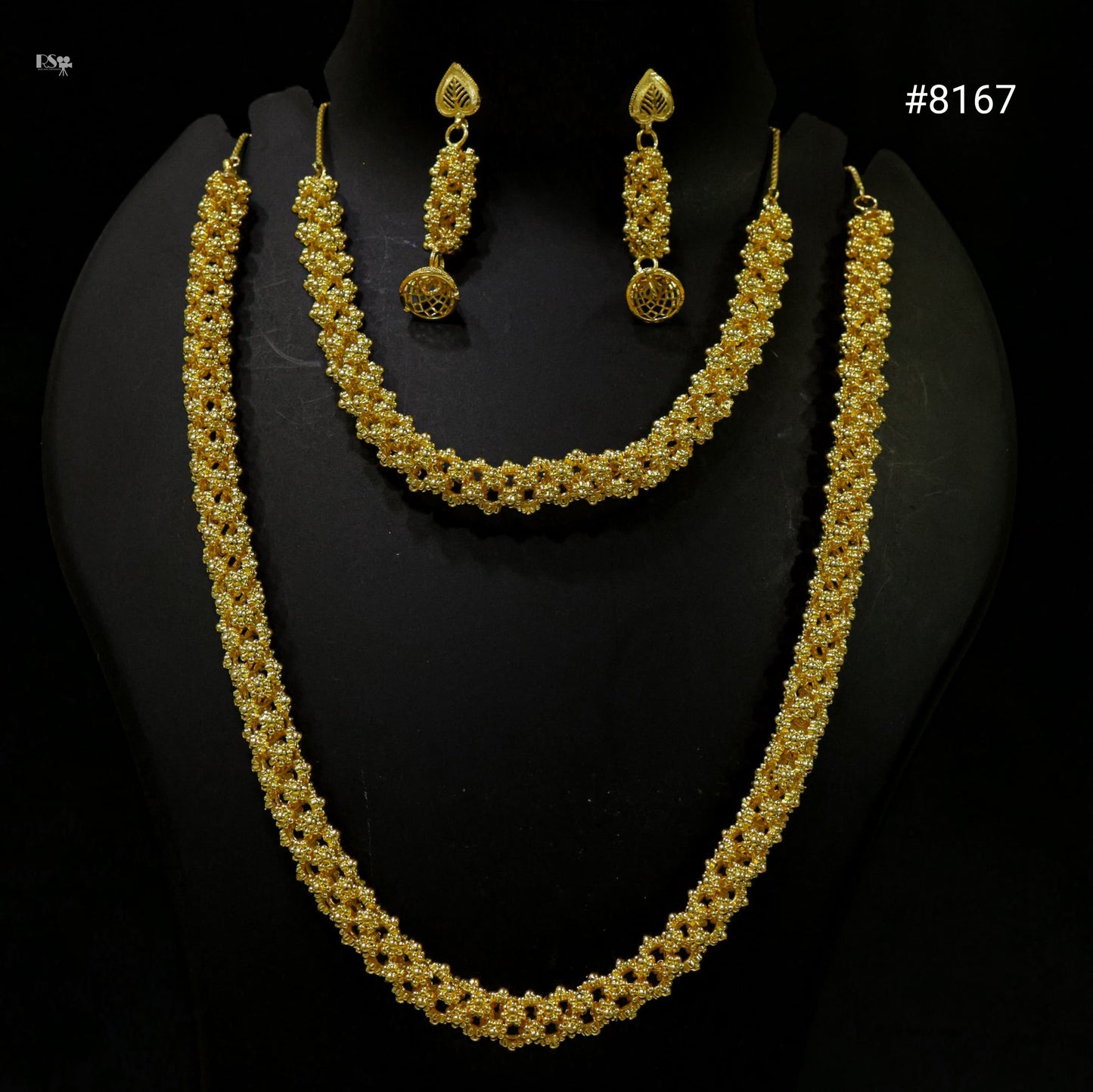 Gold Plated LONG NECKLACE 5 Gram Gold Plated Jewellery PMJ Model No : 8167
