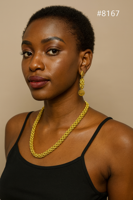 Gold Plated LONG NECKLACE 5 Gram Gold Plated Jewellery PMJ Model No : 8167