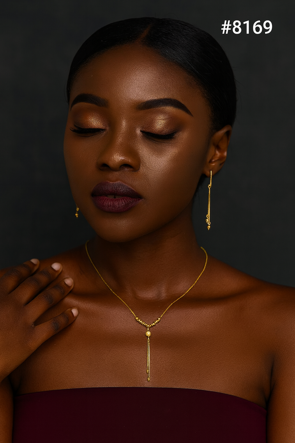 Gold Plated LONG NECKLACE 5 Grammes Gold Plated Jewellery PMJ Model No : 8169