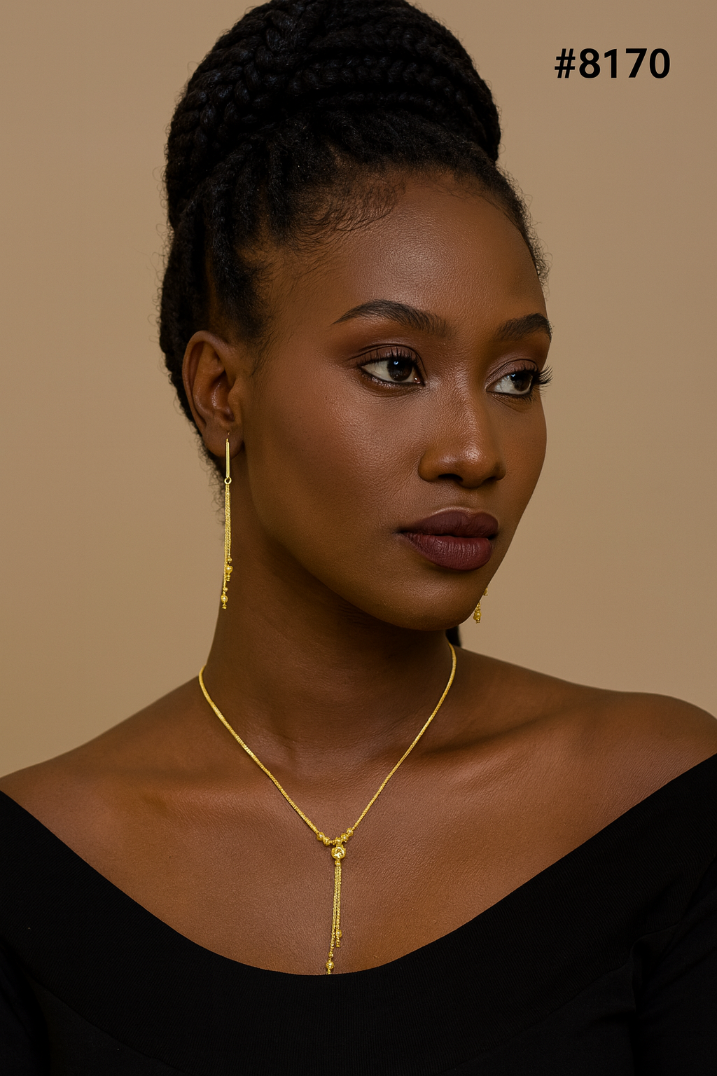 Gold Plated LONG NECKLACE 5 Grammes Gold Plated Jewellery PMJ Model No : 8170