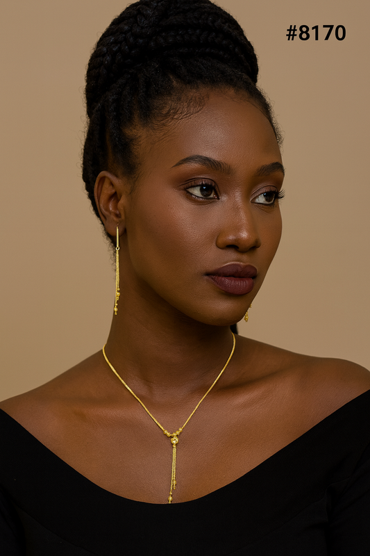 Gold Plated LONG NECKLACE 5 Grammes Gold Plated Jewellery PMJ Model No : 8170