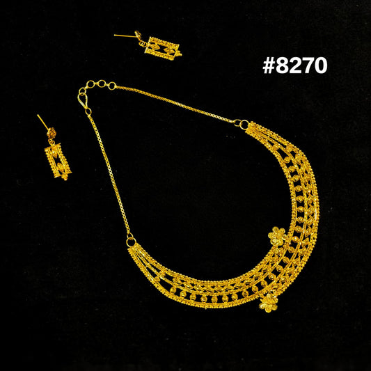 Gold Plated Short NECKLACE 5 Gram Gold Plated Jewellery PMJ Model No : 8270