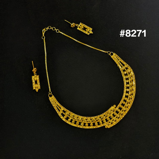 Gold Plated Short NECKLACE 5 Gram Gold Plated Jewellery PMJ Model No : 8271