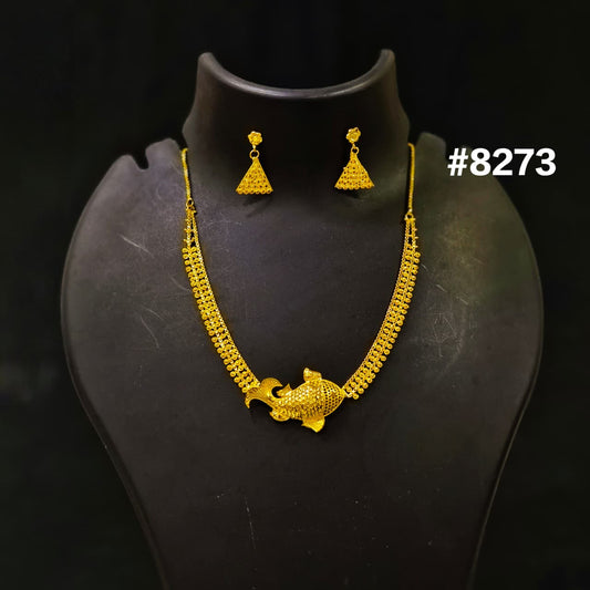Gold Plated Short NECKLACE 5 Gram Gold Plated Jewellery PMJ Model No : 8273
