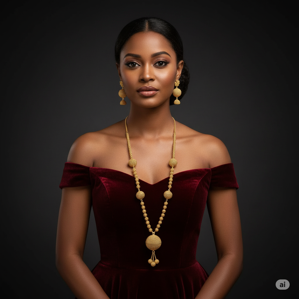 Gold Plated LONG NECKLACE 5 Gram Gold Plated Jewellery PMJ Model No : 8275