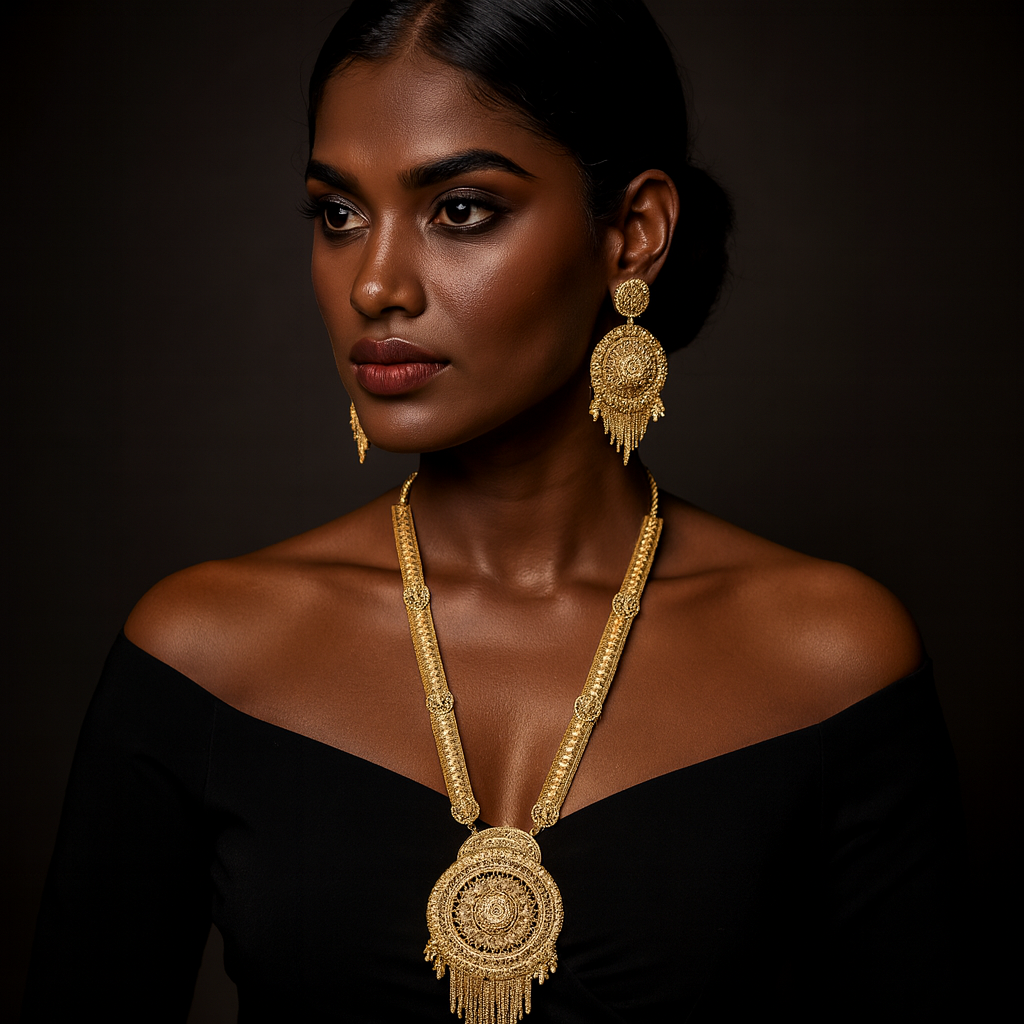 Gold Plated LONG NECKLACE 5 Gram Gold Plated Jewellery PMJ Model No : 8296