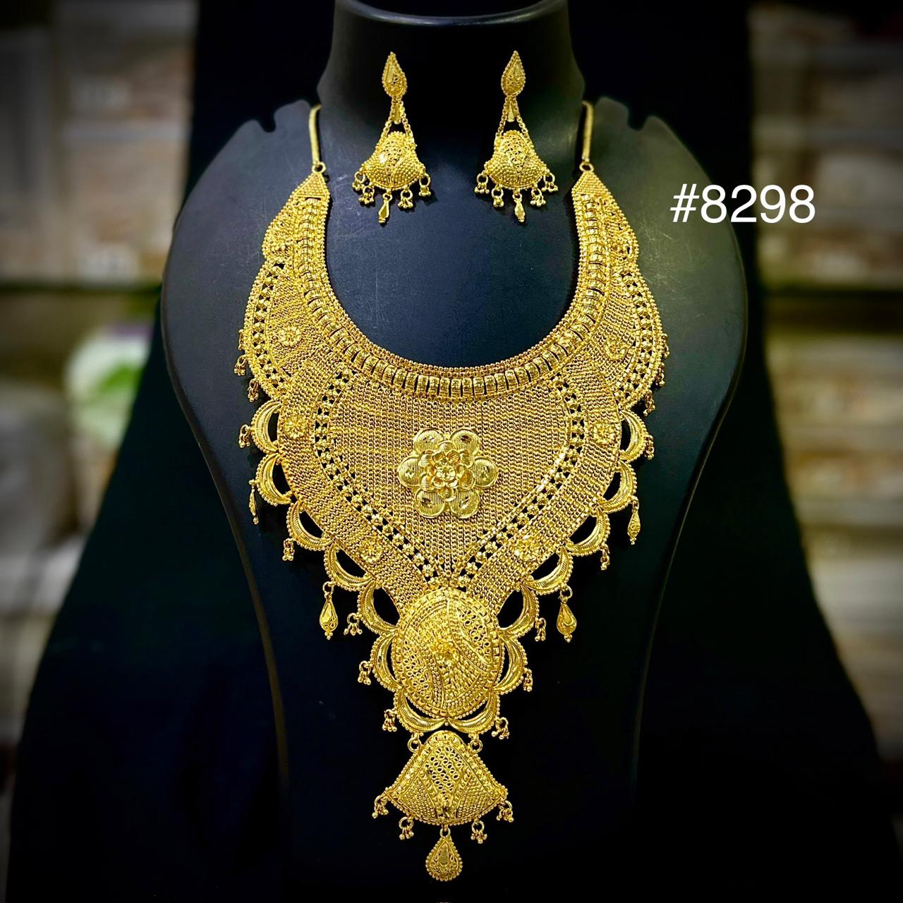 Gold Plated Long NECKLACE 5 Gram Gold Plated Jewellery PMJ Model No : 8298