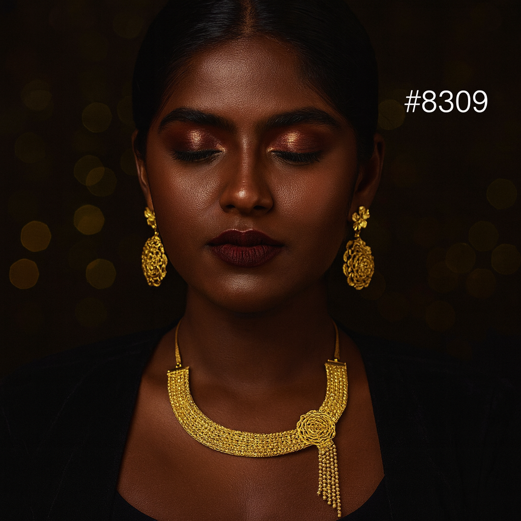 Gold Plated Short NECKLACE 5 Gram Gold Plated Jewellery PMJ Model No : 8309