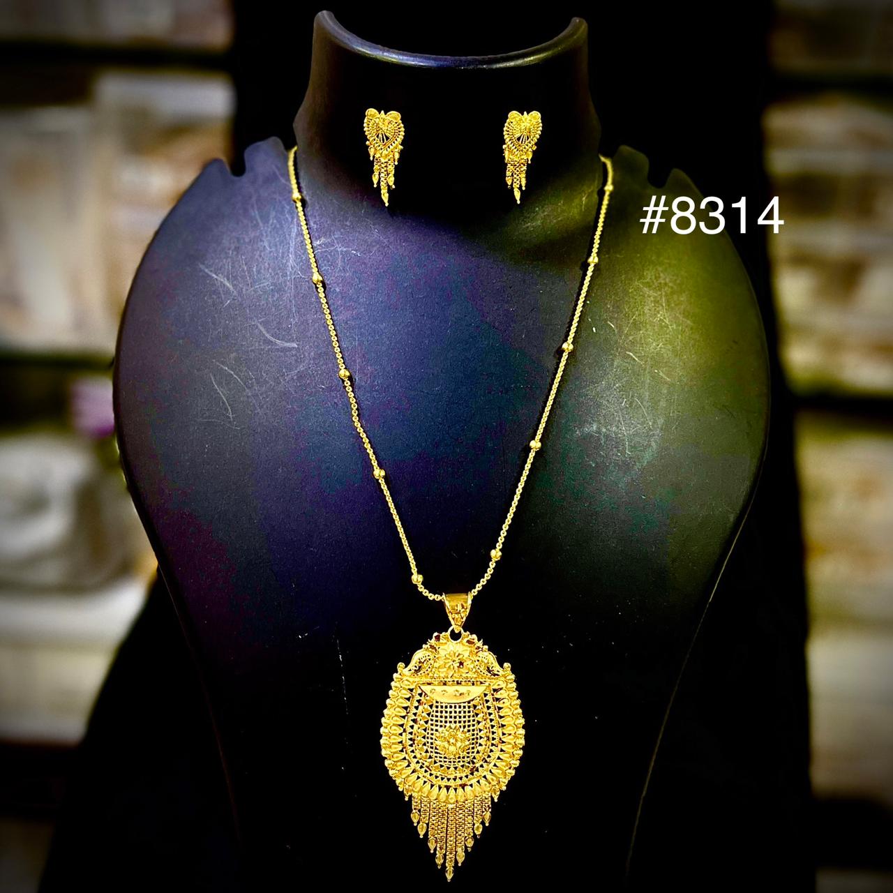 Gold Plated LONG Pendant NECKLACE 1 Gram Gold Plated Jewellery PMJ Model No :  8314