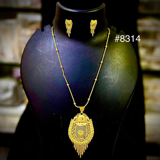 Gold Plated LONG Pendant NECKLACE 1 Gram Gold Plated Jewellery PMJ Model No :  8314