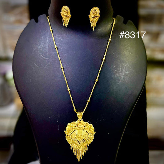 Gold Plated LONG Pendant NECKLACE 1 Gram Gold Plated Jewellery PMJ Model No :  8317
