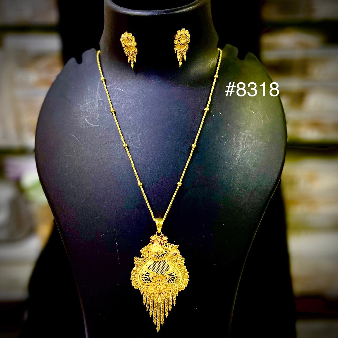 Gold Plated LONG Pendant NECKLACE 1 Gram Gold Plated Jewellery PMJ Model No :  8318