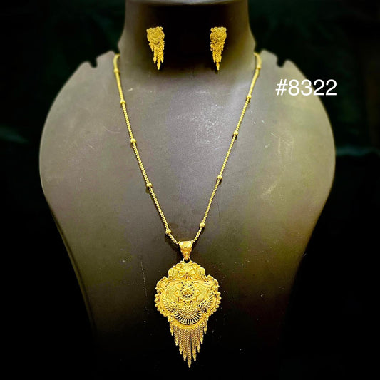 Gold Plated LONG Pendant NECKLACE 1 Gram Gold Plated Jewellery PMJ Model No : 8322